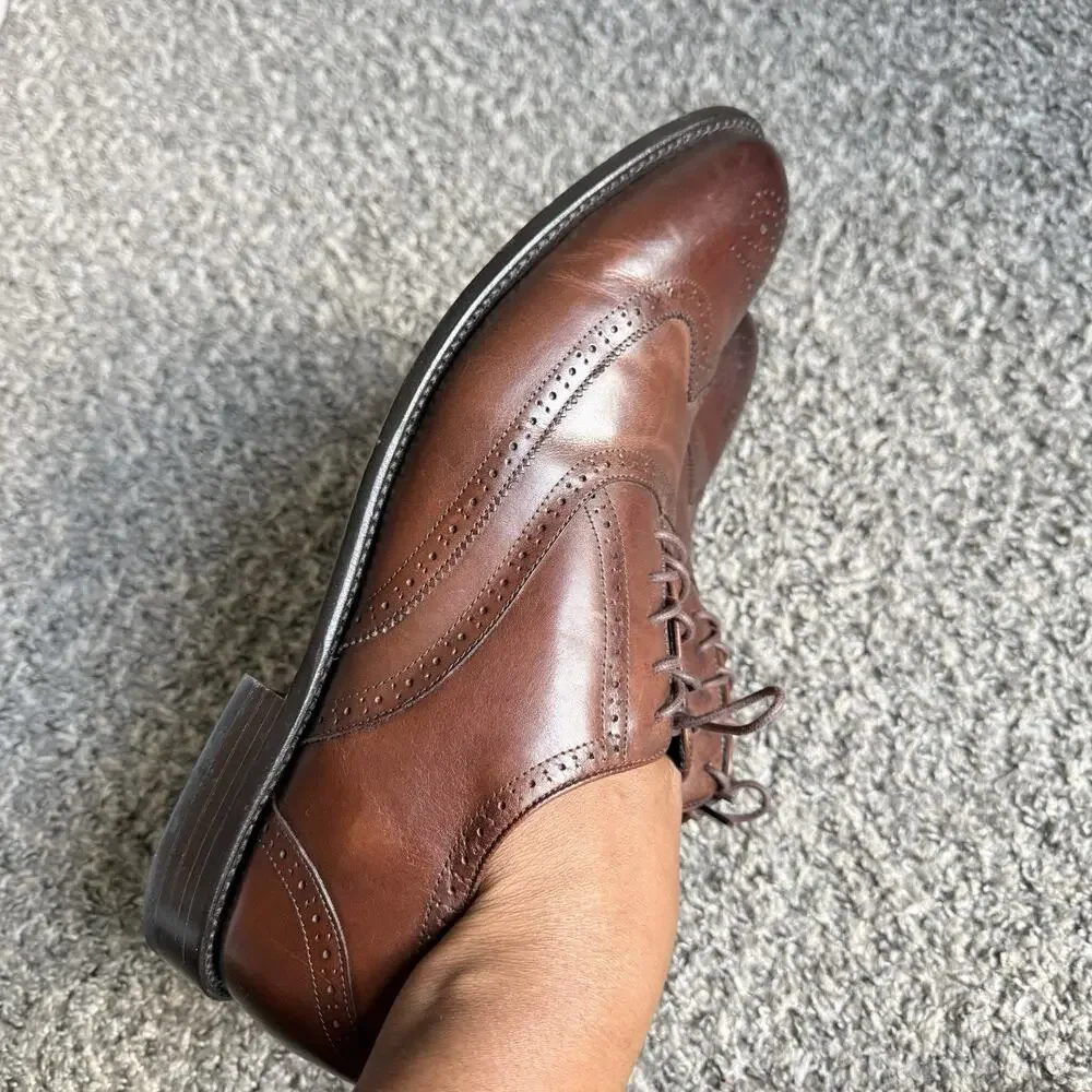 Thursday Boot Co Mahogany Aviator Brown Leather Mens Oxford Dress Shoes Size 15
